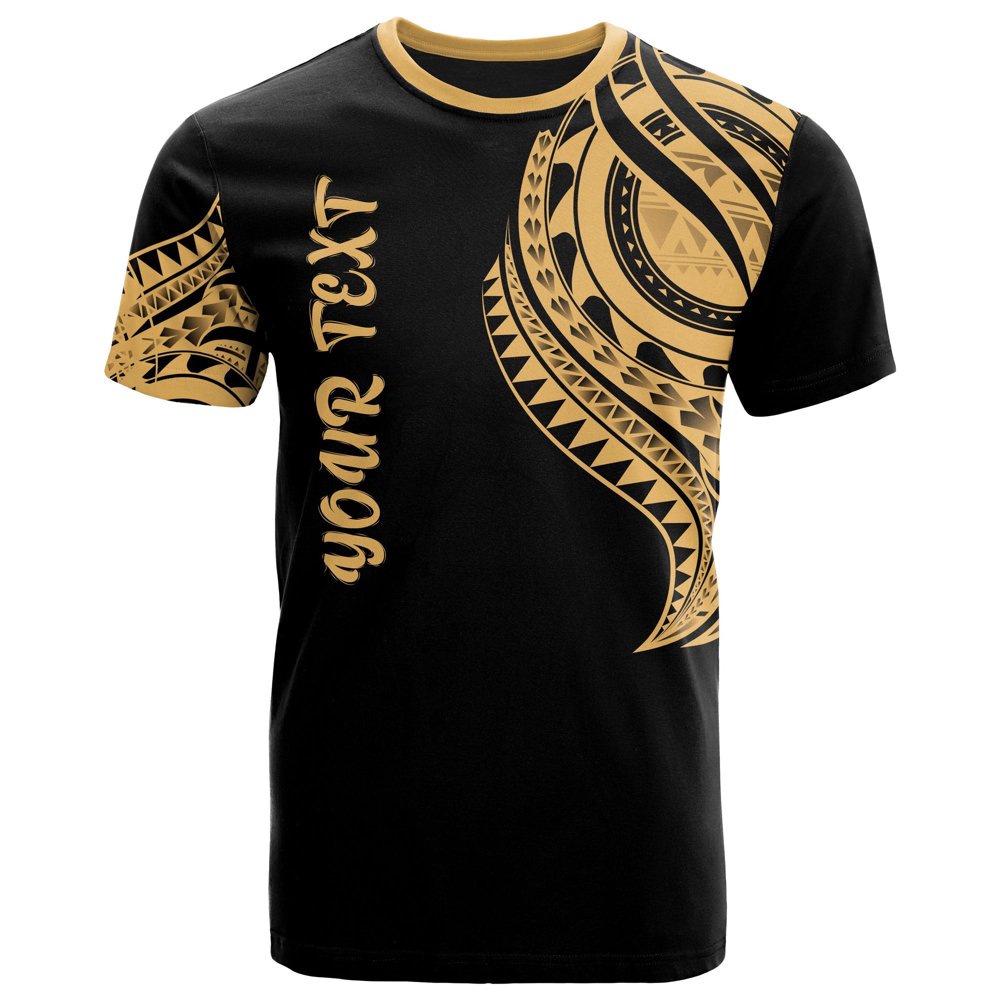 Hawaii Custom T Shirt Hawaii Tatau Gold Patterns Unisex Black - Polynesian Pride