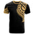 Hawaii T Shirt Hawaii Tatau Gold Patterns With Coat of Arms Unisex Black - Polynesian Pride