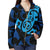 Maori Blue Mangopare Zip Hoodie - Polynesian Pride