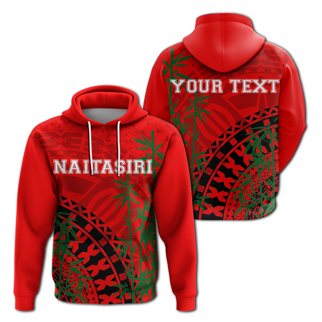 Custom Naitasiri Rugby Union Fiji Hoodie Tapa Pattern LT12 Red - Polynesian Pride