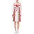 Polynesian Long Sleeve String Tie Dress - White Parallel Pattern Red - Polynesian Pride