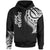 Cook Islands Hoodie Cook Islands Tatau White Patterns Unisex Black - Polynesian Pride