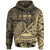 American Samoa Hoodie Tula Polynesian Gold Patterns Unisex Black - Polynesian Pride