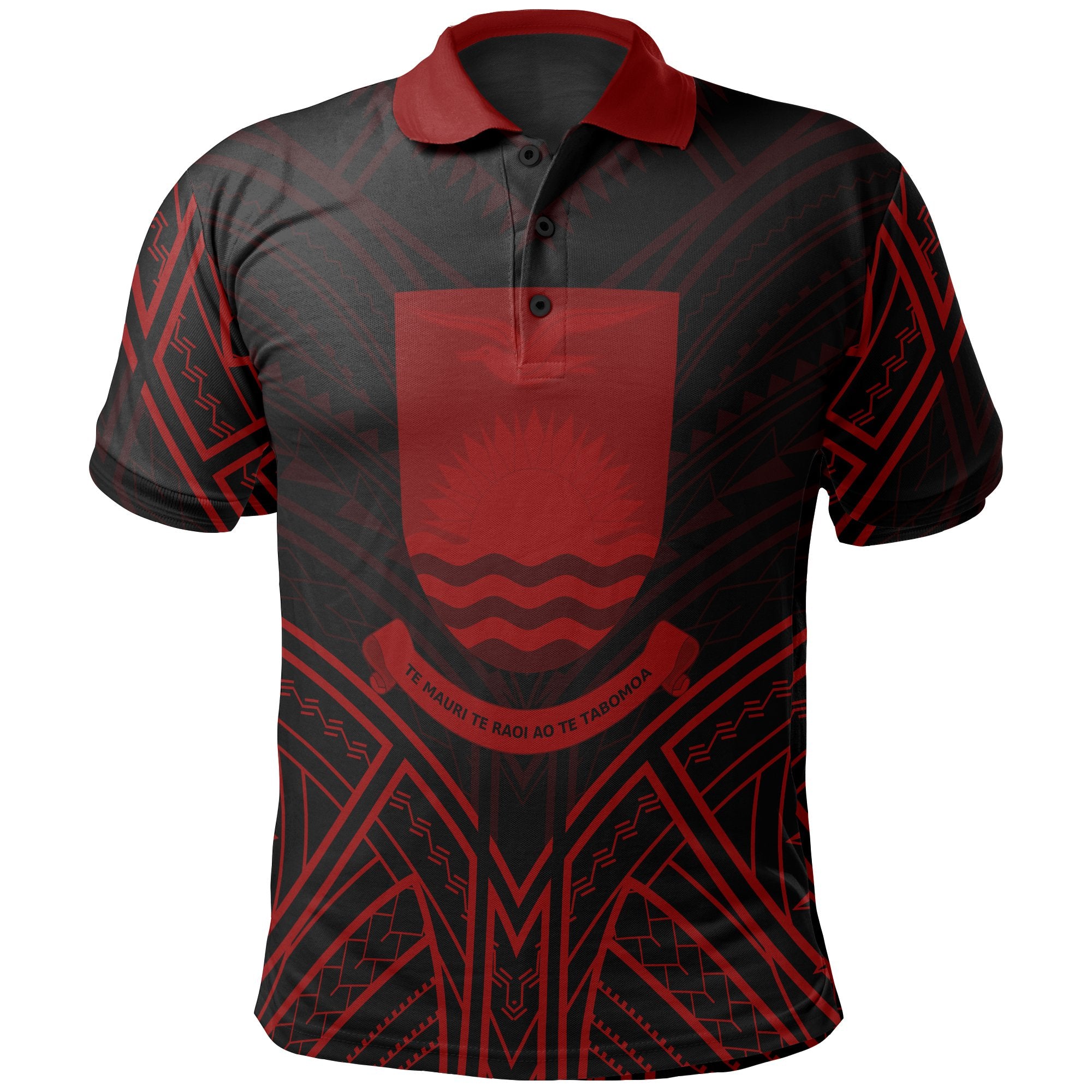 Kiribati Polo Shirt Kiribati Seal Red Tribal Patterns Unisex White - Polynesian Pride