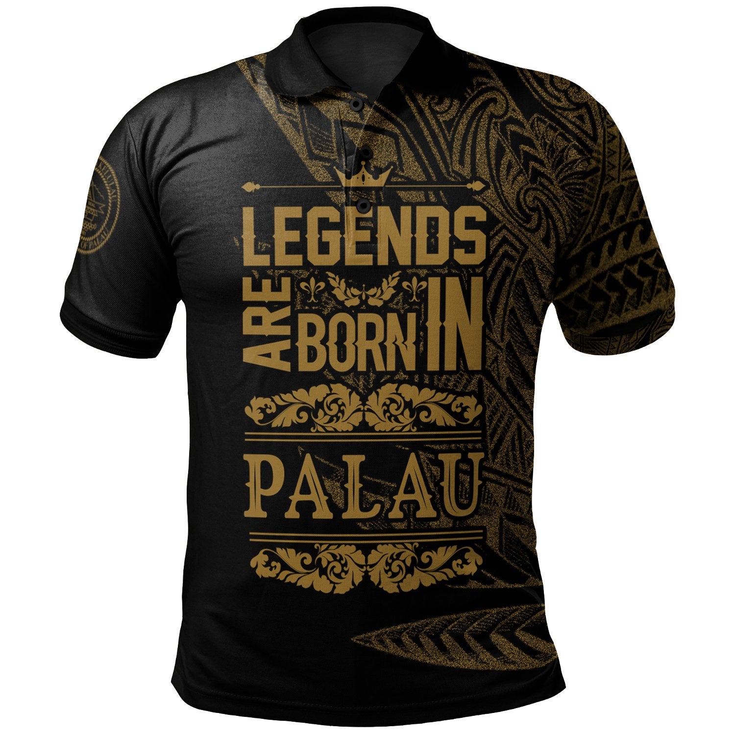 Palau Polo Shirt Legends Are Born In Gold Color Unisex Gold - Polynesian Pride