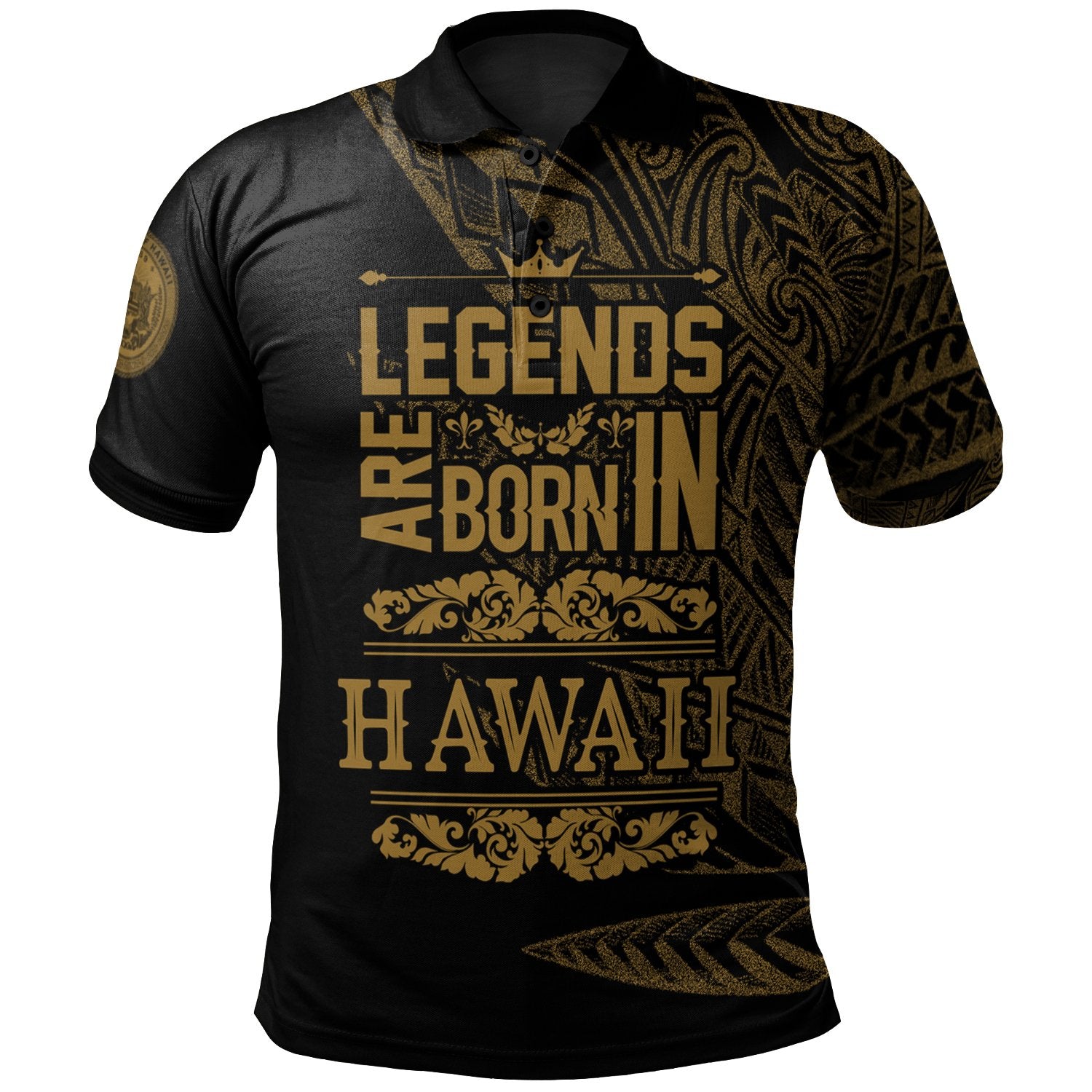 Hawaii Polo Shirt Legends Are Born In Gold Color Unisex Gold - Polynesian Pride