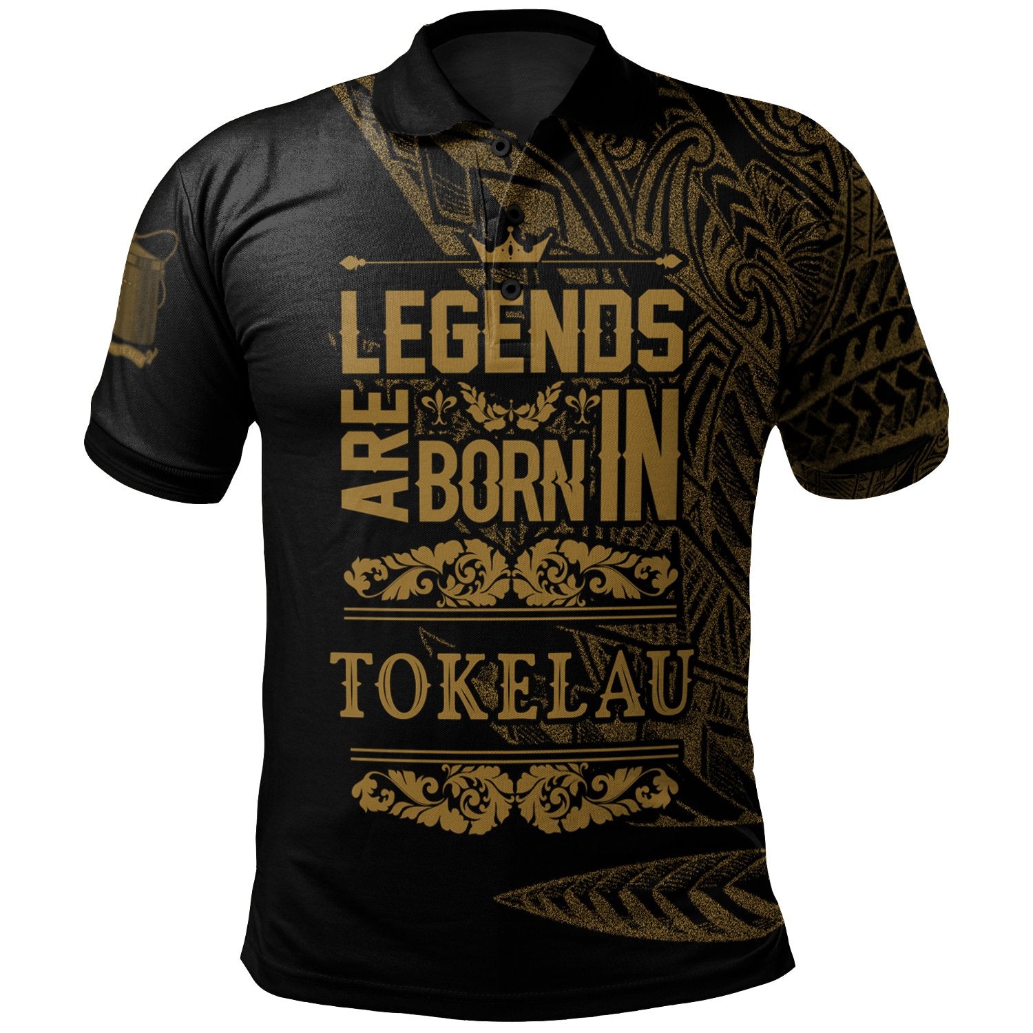 Tokelau Polo Shirt Legends Are Born In Gold Color Unisex Gold - Polynesian Pride