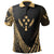 Kosrae State Polo Shirt Gold Polynesian Patterns Sport Style Unisex Black - Polynesian Pride