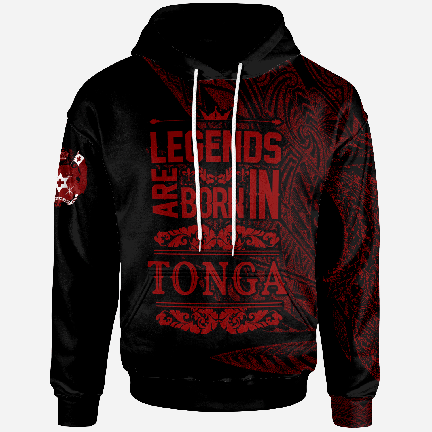 Tonga Hoodie Legends Are Born In Red Color Unisex Red - Polynesian Pride