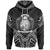 Nauru Hoodie Nauru Seal Black Tribal Patterns Unisex White - Polynesian Pride