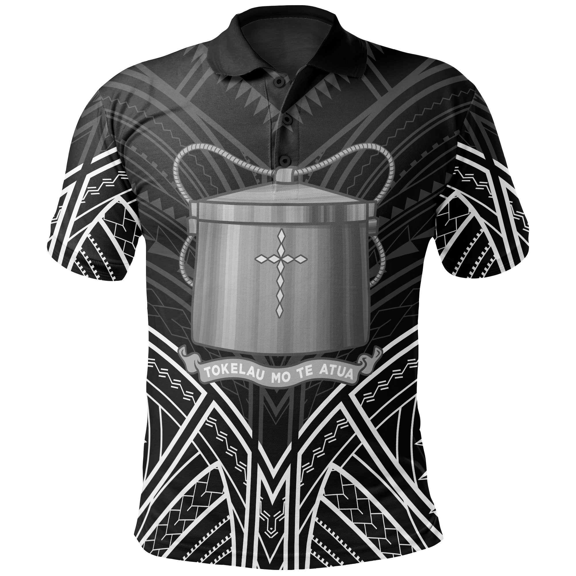 Tokelau Polo Shirt Tokelauan Seal Black Tribal Patterns Unisex White - Polynesian Pride