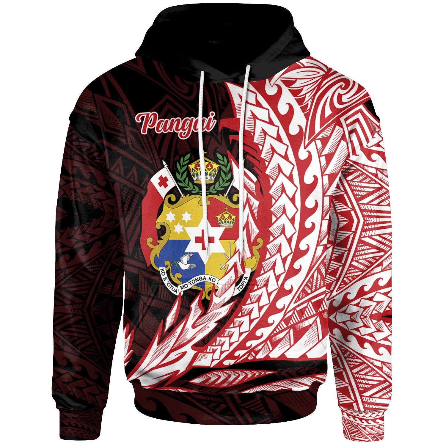 Tonga Hoodie Pangai Wings Style Unisex Black - Polynesian Pride