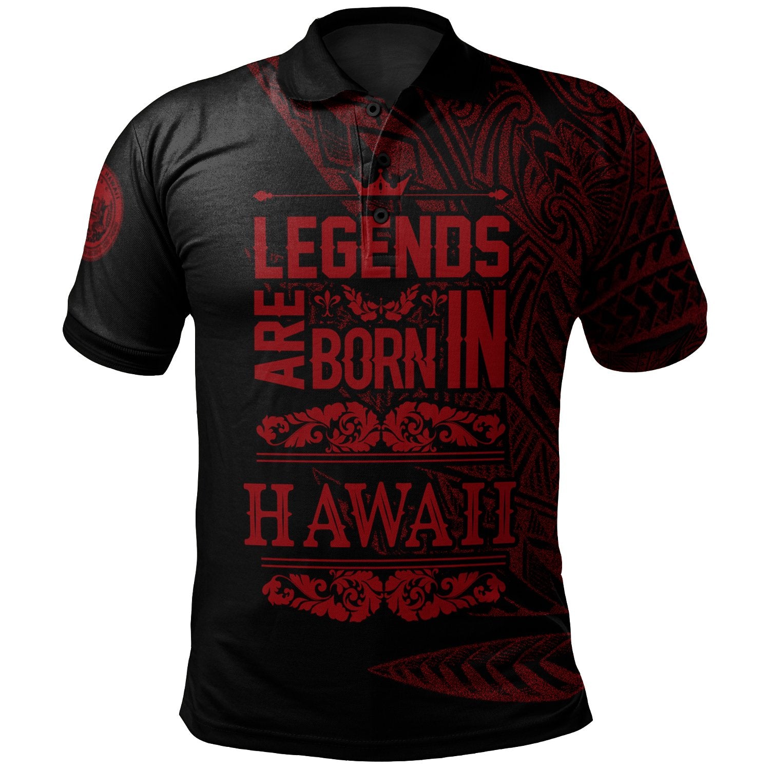 Hawaii Polo Shirt Legends Are Born In Red Color Unisex Red - Polynesian Pride