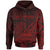 American Samoa Hoodie oloau Polynesian Red Patterns Unisex Black - Polynesian Pride