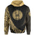 American Samoa Hoodie Gold Polynesian Patterns Sport Style Unisex Black - Polynesian Pride