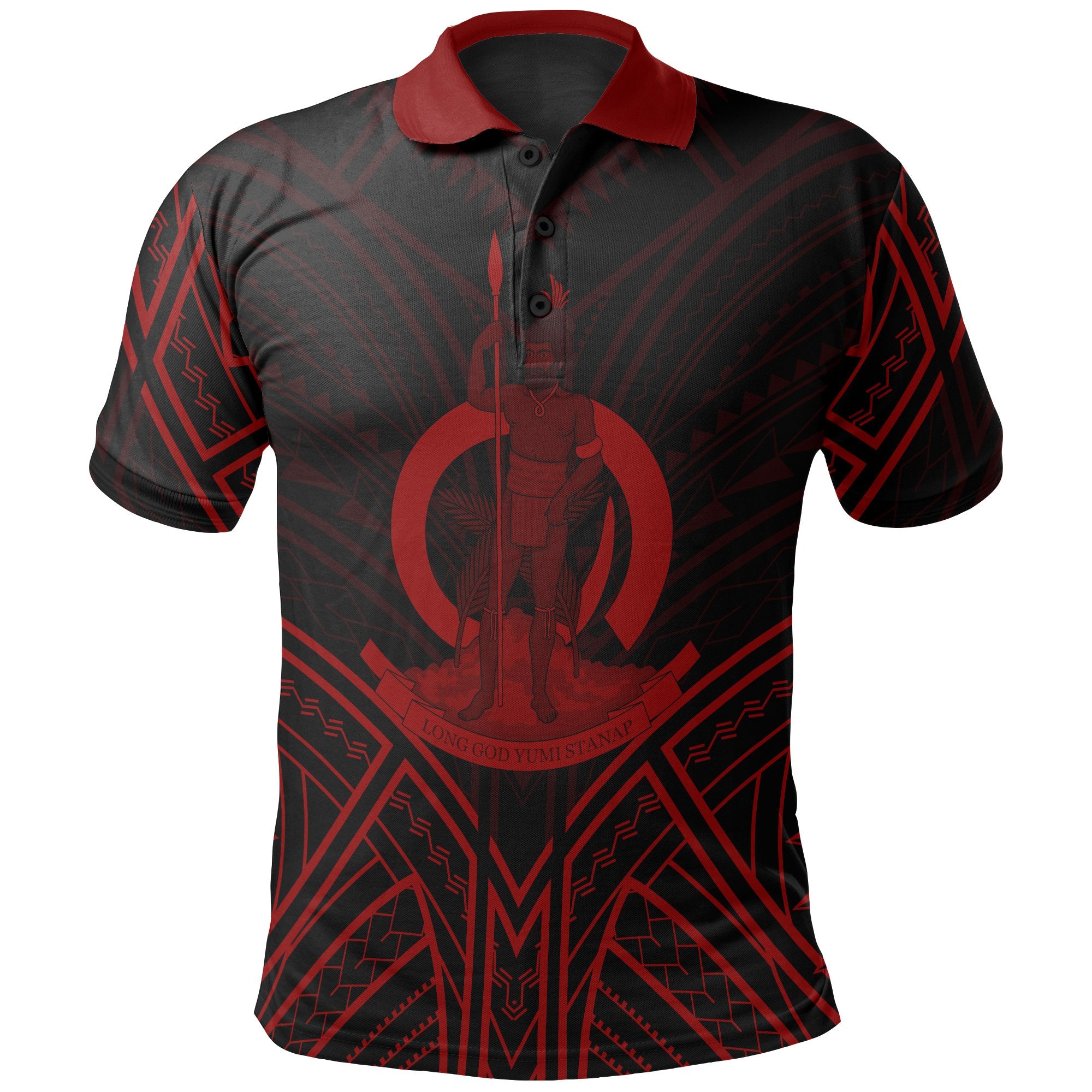 Vanuatu Polo Shirt Vanuatuan Seal Red Tribal Patterns Unisex White - Polynesian Pride