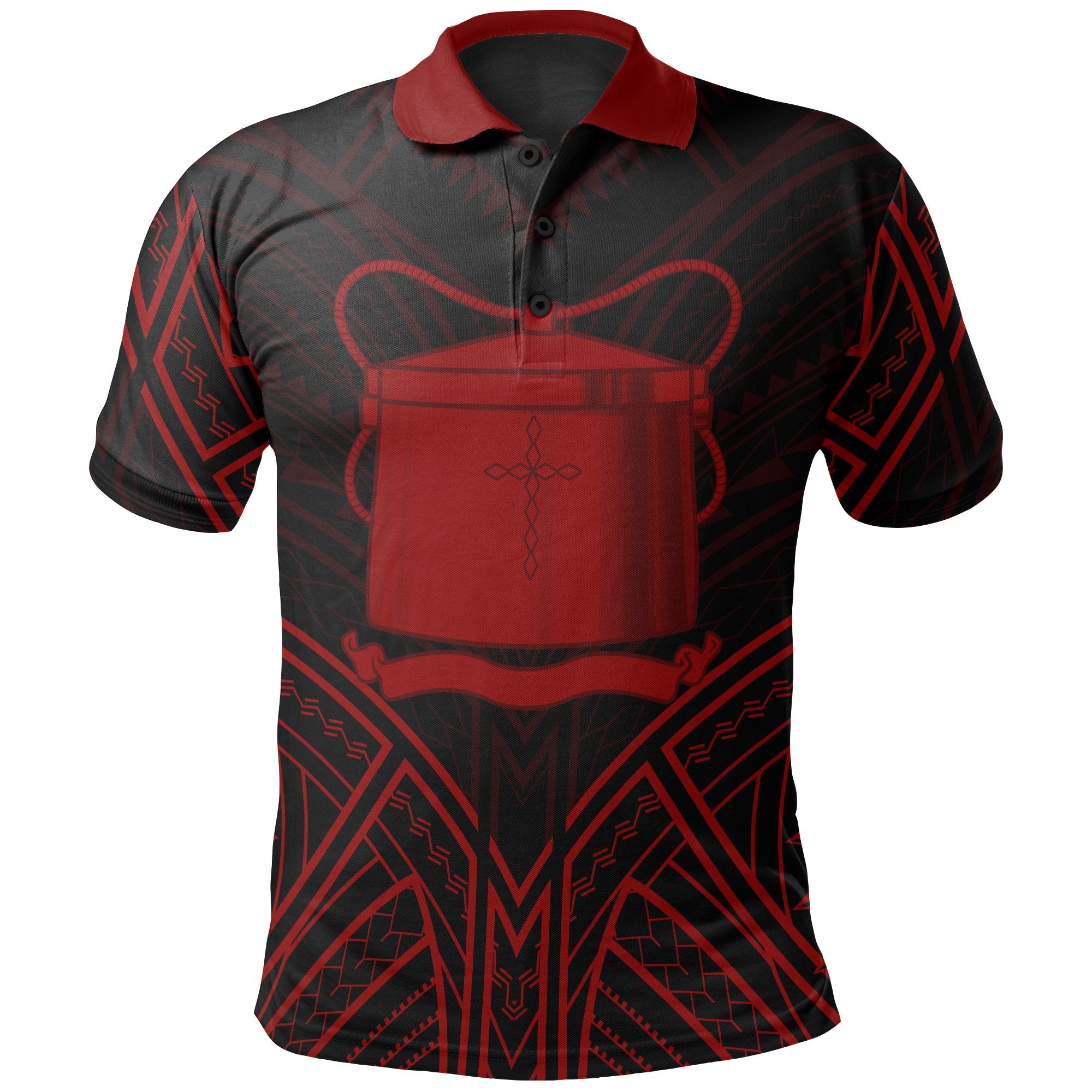 Tokelau Polo Shirt Tokelauan Seal Red Tribal Patterns Unisex White - Polynesian Pride