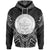 Palau Hoodie Palau Seal Black Tribal Patterns Unisex White - Polynesian Pride