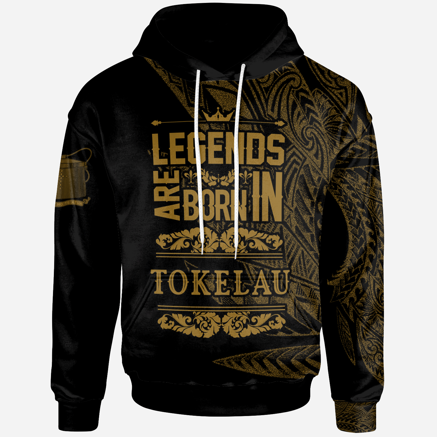 Tokelau Hoodie Legends Are Born In Gold Color Unisex Gold - Polynesian Pride