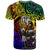 Fiji Custom T Shirt Rainbow Polynesian Pattern Crest - Polynesian Pride