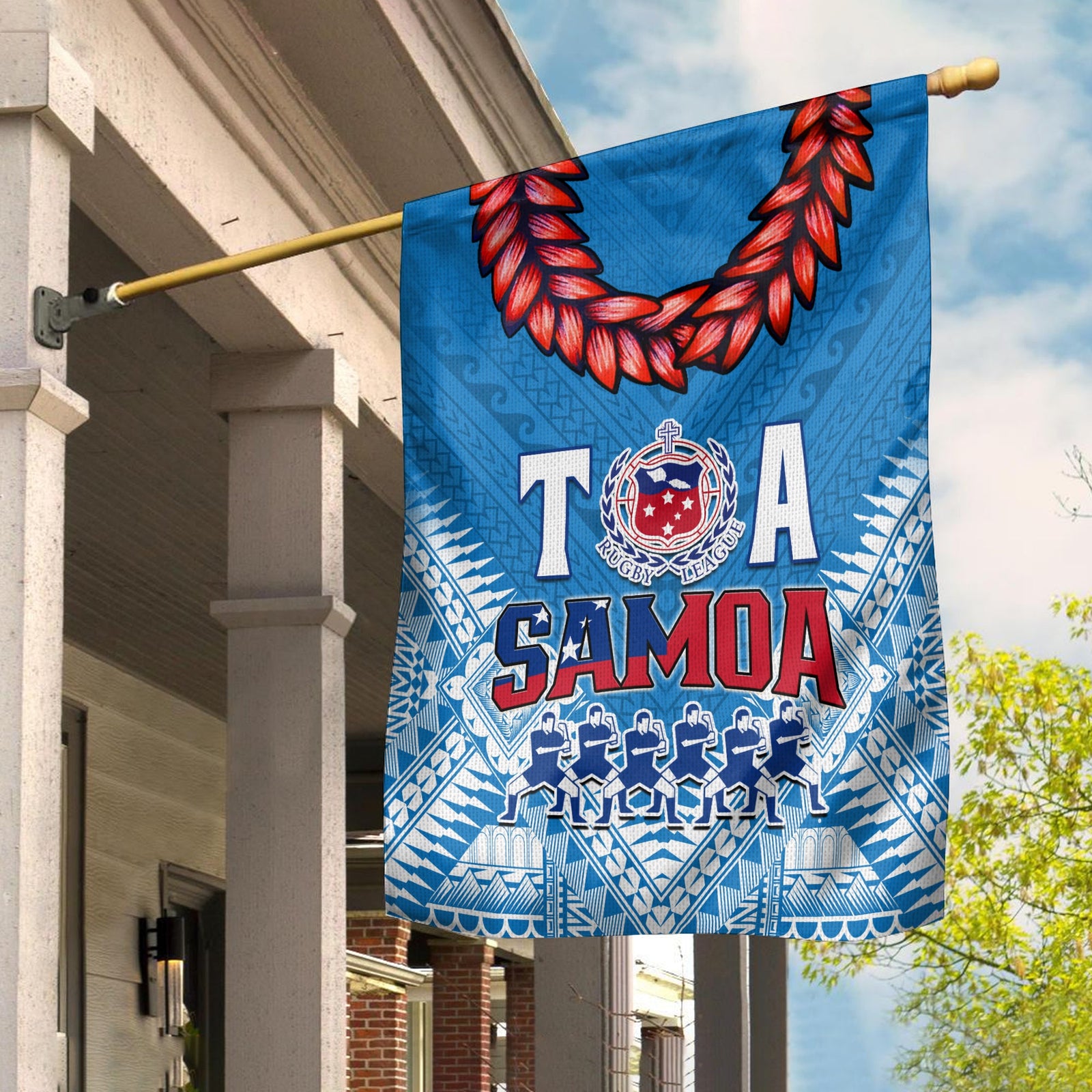 Toa Samoa Rugby Flag Manu Siva Tau Style Ulafala Ver.01 LT13 House Flag - Polynesian Pride