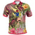 Cook Islands Polo Shirt Flowers Tropical With Sea Animals Unisex Pink - Polynesian Pride