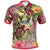 Nauru Polo Shirt Flowers Tropical With Sea Animals Unisex Pink - Polynesian Pride