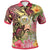 Hawaii Polo Shirt Flowers Tropical With Sea Animals Unisex Pink - Polynesian Pride