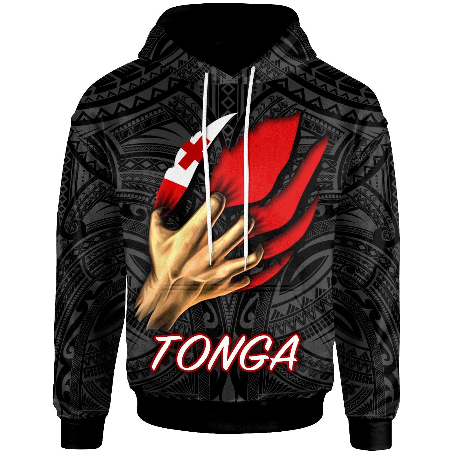 Tonga Hoodie Tonga In Me (Black) Unisex Black - Polynesian Pride