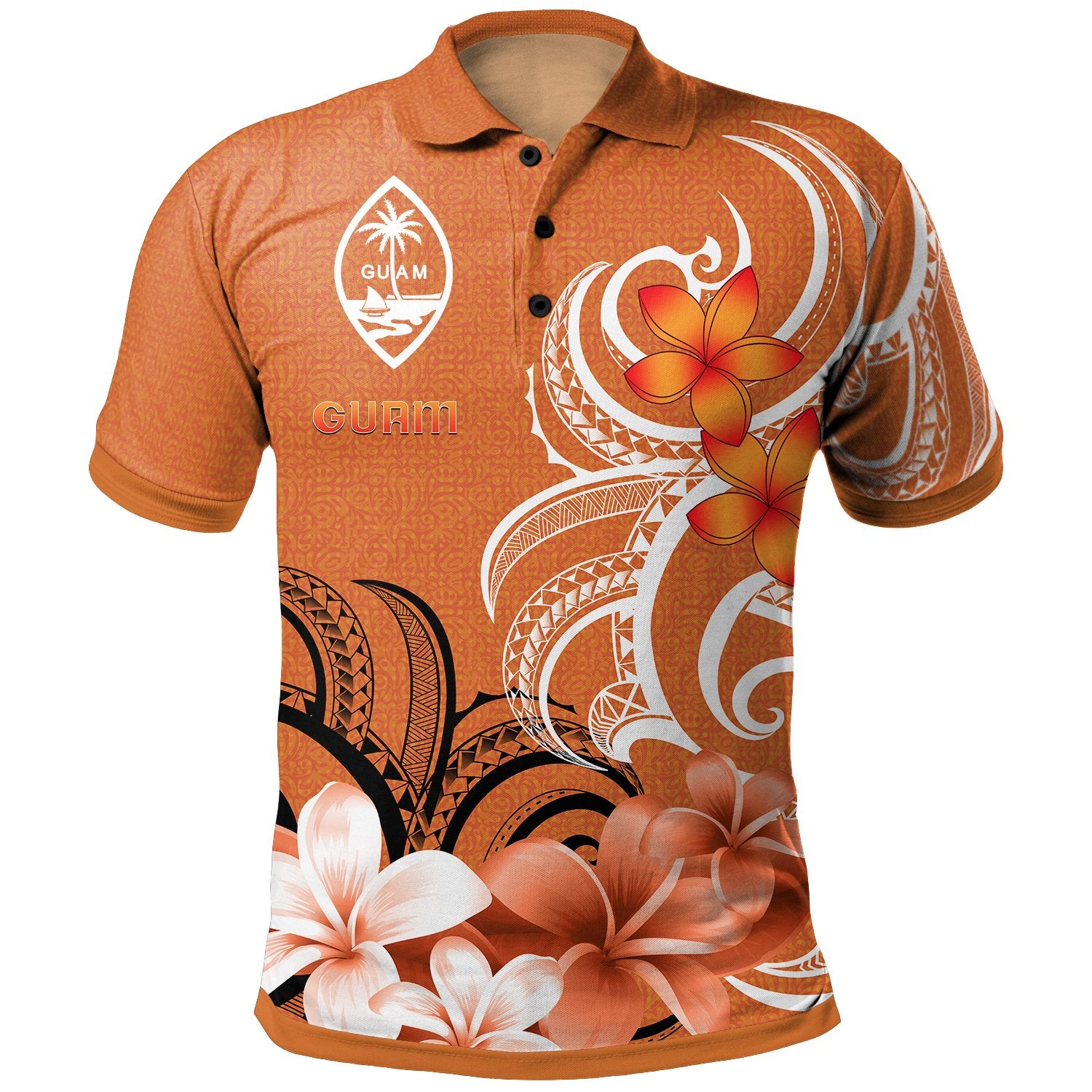 Guam Polo Shirt Guahananian Spirit Unisex Orange - Polynesian Pride