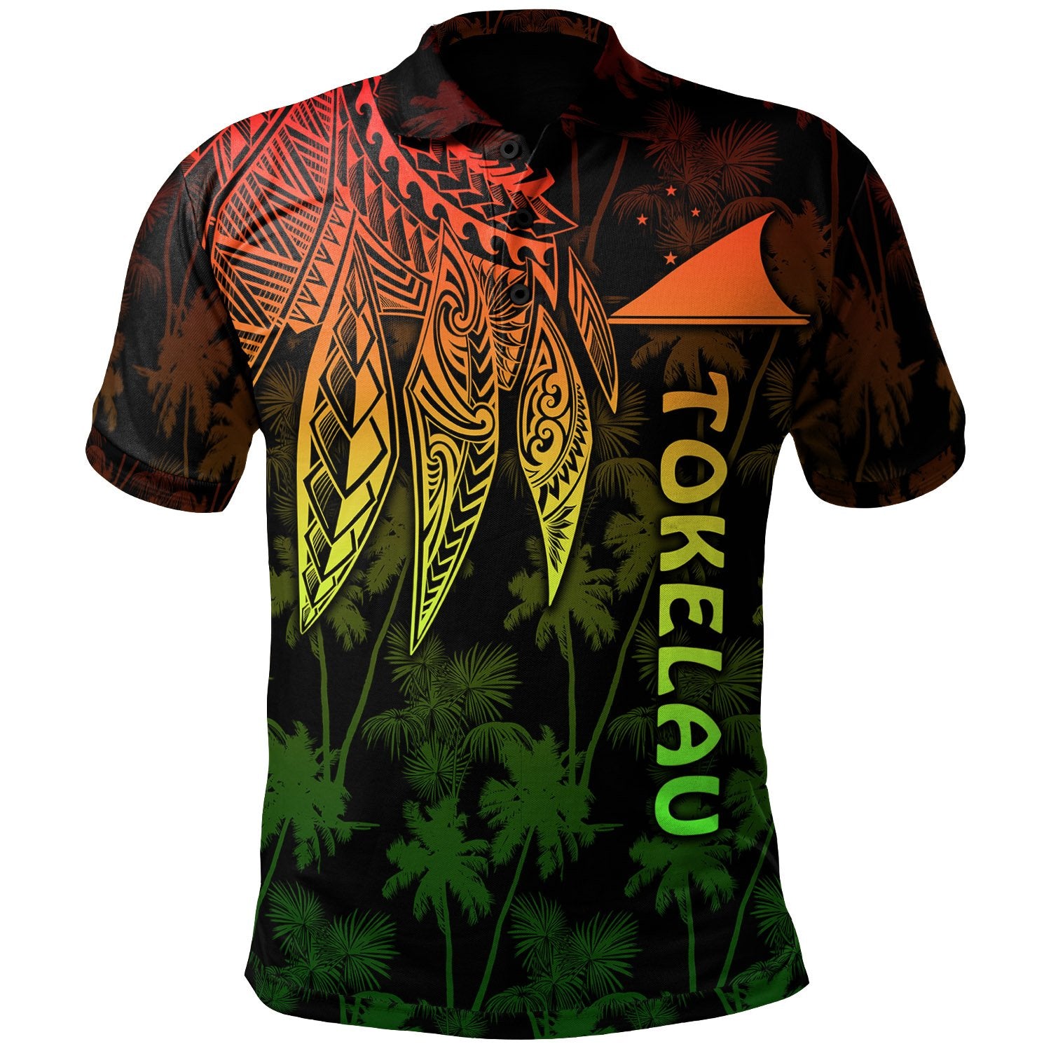 Tokelau Polynesian Polo Polynesian Wings (Reggae) Unisex Reggae - Polynesian Pride