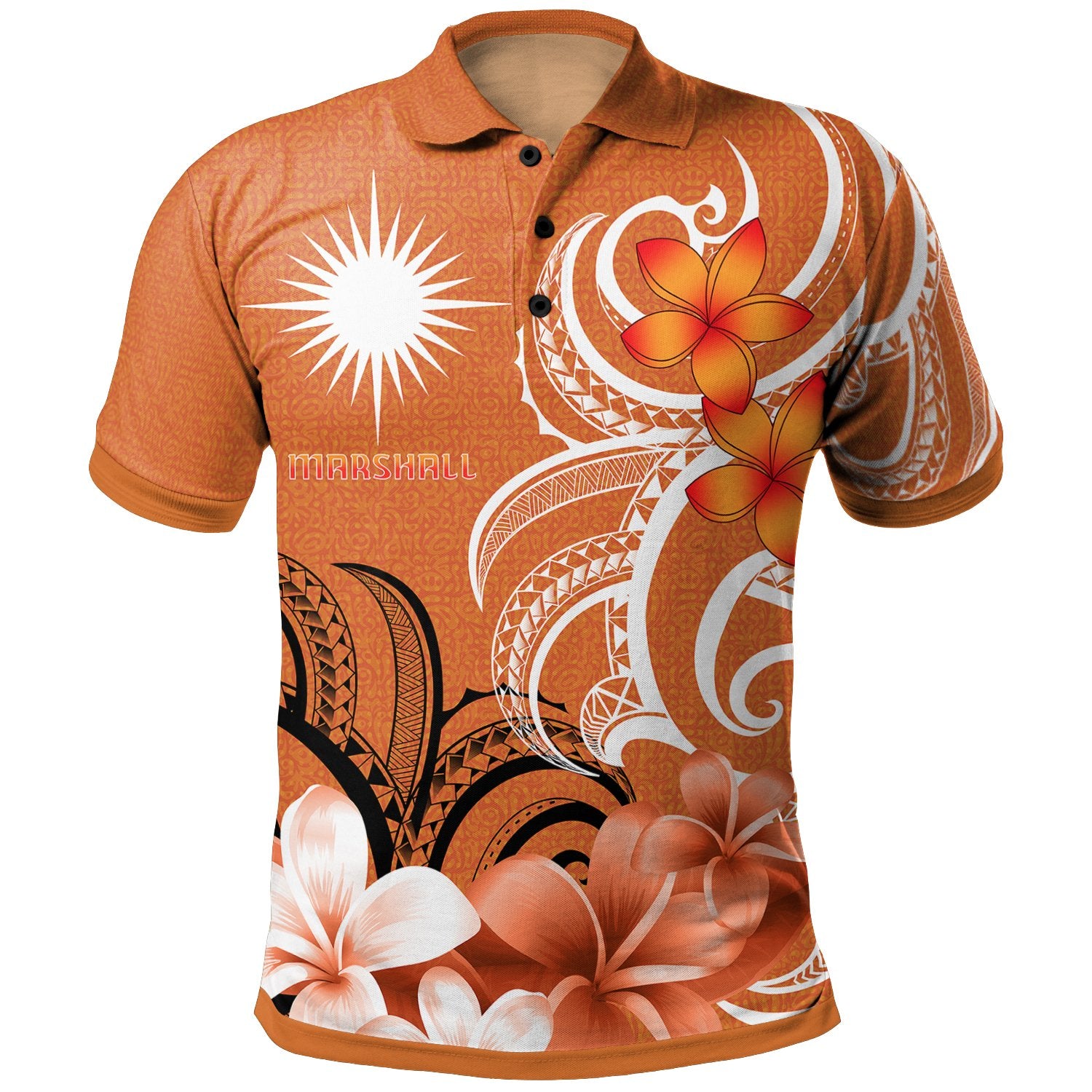 Marshall Islands Polo Shirt Marshallese Spirit Unisex Orange - Polynesian Pride