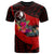 Yap T Shirt Polynesian Hook and Hibiscus (Red) Unisex Red - Polynesian Pride