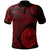 Tahiti Polo Shirt Humpback Whale and Coat of Arms Red Unisex Red - Polynesian Pride