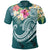 American Samoa Polynesian Polo Summer Plumeria Unisex Blue - Polynesian Pride