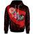 American Samoa Hoodie Polynesian Hook and Hibiscus (Red) Unisex Red - Polynesian Pride