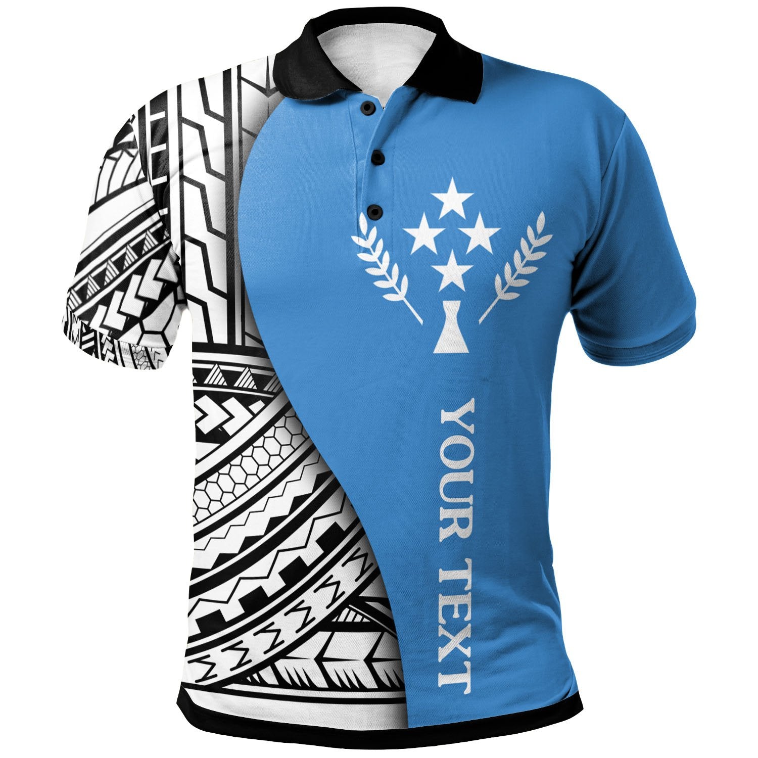 Kosrae Custom Polo Shirt Coat Of Arm and Polynesian Patterns Unisex Blue - Polynesian Pride