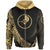 Yap State Zip Hoodie Gold Polynesian Patterns Sport Style Unisex Black - Polynesian Pride