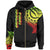 American Samoa Zip Hoodie American Samoa Tatau Reggae Patterns Unisex Black - Polynesian Pride