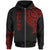 Nauru Zip Hoodie Nauru Tatau Red Patterns Unisex Black - Polynesian Pride