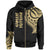 Wallis and Futuna Zip Hoodie Wallis and Futuna Tatau Gold Patterns Unisex Black - Polynesian Pride