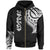 Kosrae State Zip Hoodie Kosrae State Tatau White Patterns Unisex Black - Polynesian Pride