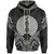 New Caledonia Zip Hoodie New Caledonia Seal Black Tribal Patterns Unisex White - Polynesian Pride