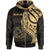 Hawaii Zip Hoodie Gold Polynesian Patterns Best Hawaii Ever Unisex Black - Polynesian Pride