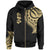 Yap State Zip Hoodie Yap State Tatau Gold Patterns Unisex Black - Polynesian Pride