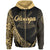 American Samoa Zip Hoodie Manua Olosega Polynesian Gold Patterns Sport Style Unisex Black - Polynesian Pride