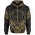 Palau Zip Hoodie Palau Seal Gold Tribal Patterns Unisex White - Polynesian Pride