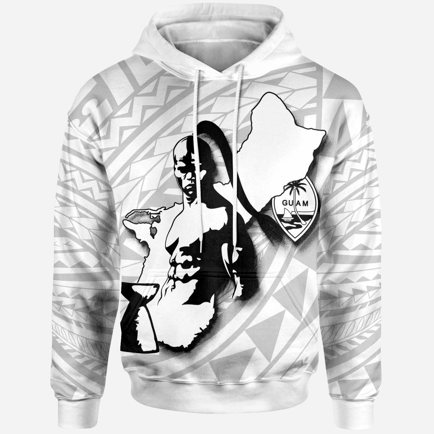 Guam Hoodie Chamorro Heritage Unisex White - Polynesian Pride