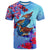 Guam T Shirt Koko Bird With Map Unisex Blue - Polynesian Pride