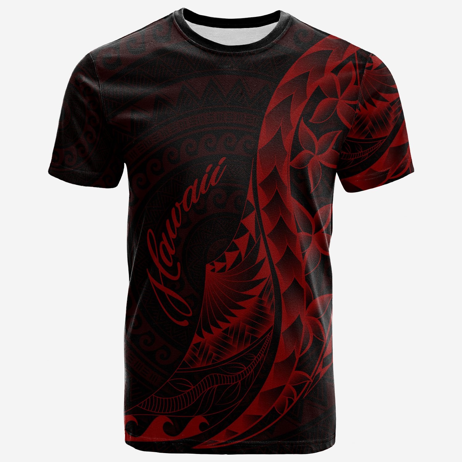 Hawaii T Shirt Polynesian Pattern Style Red Color Unisex Red - Polynesian Pride